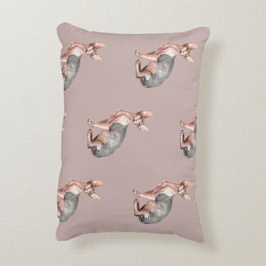 名前をカスタムするスフィンクスの毛なし猫柄 アクセントクッション (裏面(縦))