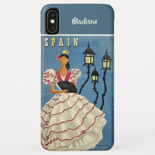 名前をカスタムするスペインヴィンテージ旅行ケース Case-Mate iPhoneケース (裏面)