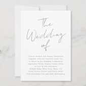 名前をカスタムするスモダンジグリーンホワイトザ結婚ーズ 招待状 (正面)