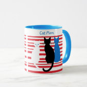 名前をカスタムするスリーキャッツストライプマグ マグカップ (正面右)