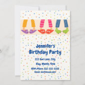 名前をカスタムするスリープオーバーパジャマパーティー誕生日 招待状 (裏面)