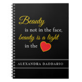 名前をカスタムするスローガン付き美しいスパイラルノート ノートブック (正面)