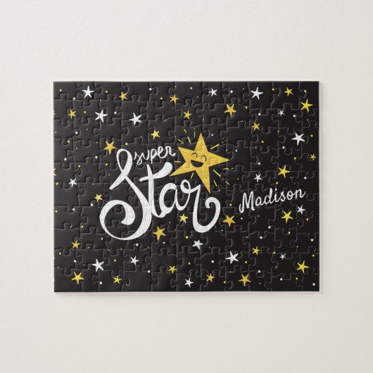 名前をカスタムするスーパースター ジグソーパズル (横)
