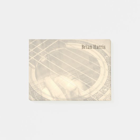 名前をカスタムするセピアアコースティックギターフィンガーコード ポストイット (正面)