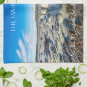 名前をカスタムするセルフォスウォーターフォールアイスランド キッチンタオル (折り畳み)