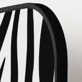 名前をカスタムするゼブラアニマルプリントパターンクラシック ピックルボールラケット (左詳細)