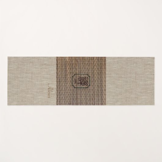 名前をカスタムするゼンオムバーラップ畳プリント素朴ヨガ ヨガマット (正面(横))