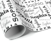 名前をカスタムするソフィア ラッピングペーパー (ロールコーナー)