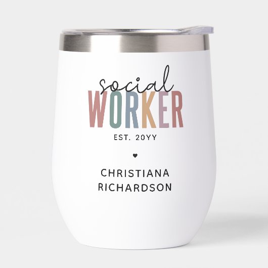 名前をカスタムするソーシャルワーカーの卒業祝い (左面)