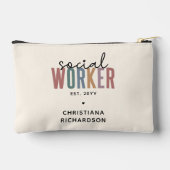 名前をカスタムするソーシャルワーカーの卒業祝い アクセサリーポーチ (裏面)