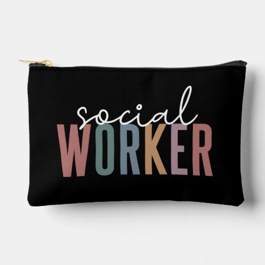 名前をカスタムするソーシャルワーカーの卒業祝い アクセサリーポーチ (正面)