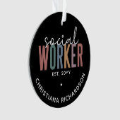 名前をカスタムするソーシャルワーカーの卒業祝い オーナメント (正面)