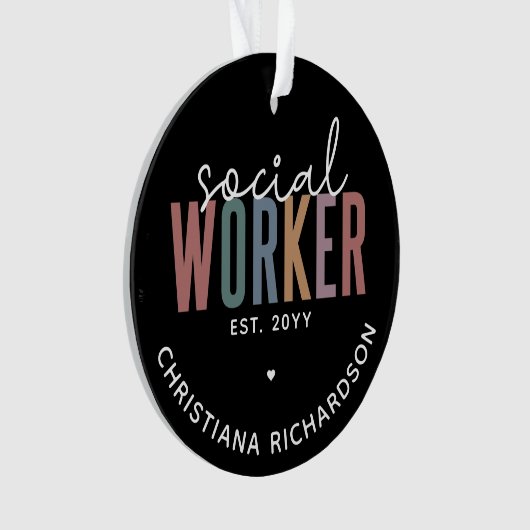 名前をカスタムするソーシャルワーカーの卒業祝い オーナメント (正面)