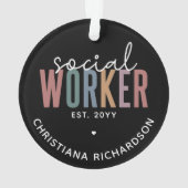 名前をカスタムするソーシャルワーカーの卒業祝い オーナメント (裏面)