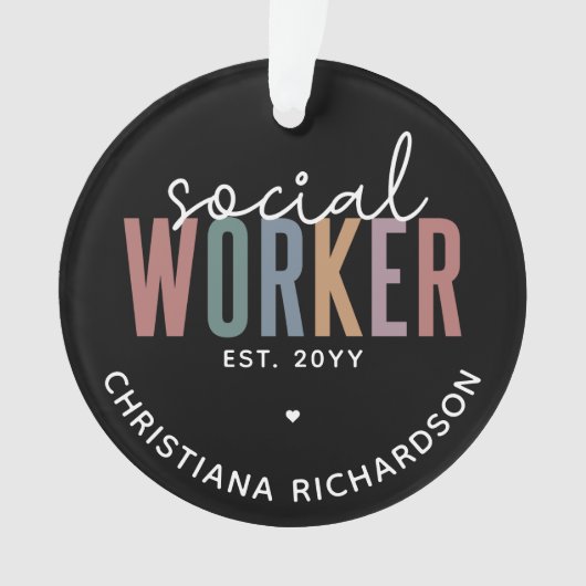 名前をカスタムするソーシャルワーカーの卒業祝い オーナメント (正面)