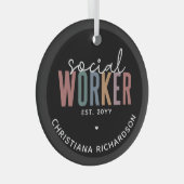 名前をカスタムするソーシャルワーカーの卒業祝い ガラスオーナメント