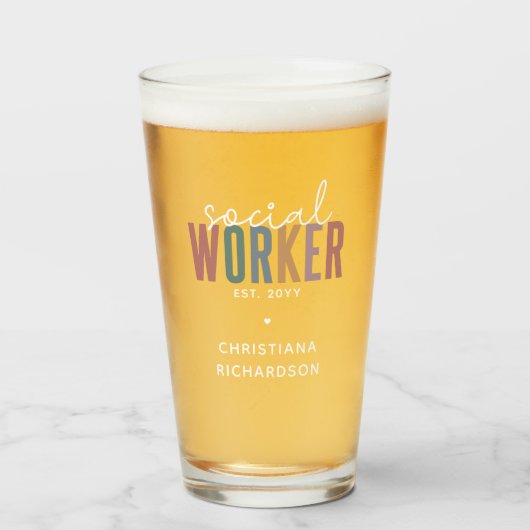 名前をカスタムするソーシャルワーカーの卒業祝い タンブラーグラス (ドリンク正面)