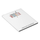 名前をカスタムするソーシャルワーカーの卒業祝い ノートパッド (アングル)