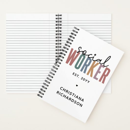 名前をカスタムするソーシャルワーカーの卒業祝い ノートブック (内側)