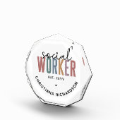 名前をカスタムするソーシャルワーカーの卒業祝い フォトブロック (右)