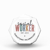 名前をカスタムするソーシャルワーカーの卒業祝い フォトブロック (正面)