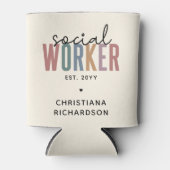 名前をカスタムするソーシャルワーカーの卒業祝い 缶クーラー (正面)