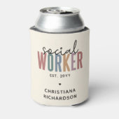 名前をカスタムするソーシャルワーカーの卒業祝い 缶クーラー (缶裏面)