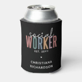 名前をカスタムするソーシャルワーカーの卒業祝い 缶クーラー (缶裏面)