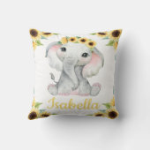 名前をカスタムするゾウヒマワリーピローギフト クッション (裏面)