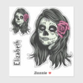 名前をカスタムするゾンビウーマン シール (シート)