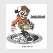 名前をカスタムするゾンビスケーター シール (シート)