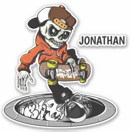 名前をカスタムするゾンビスケーター シール (正面)