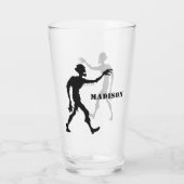 名前をカスタムするゾンビ印刷ガラス タンブラーグラス (裏面)