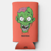 名前をカスタムするゾンビ スリム缶クーラー (裏面)