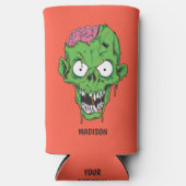 名前をカスタムするゾンビ スリム缶クーラー (正面)