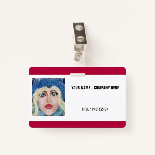 名前をカスタムするタイトルフォトロゴビジネスバッジ バッジ (正面クリップ)