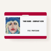 名前をカスタムするタイトルフォトロゴビジネスバッジ バッジ (裏面)