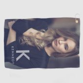 名前をカスタムするタイポグラフィと写真 ゴルフタオル (横)