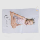 名前をカスタムするタイポグラフィと写真 ゴルフタオル (横)