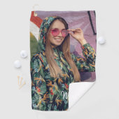 名前をカスタムするタイポグラフィと写真 ゴルフタオル (インサイチュ)