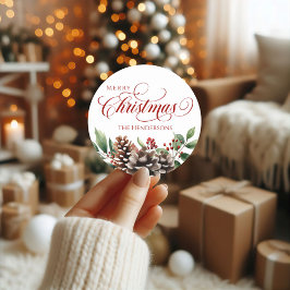 名前をカスタムするタイポグラフィクリスマスシール ラウンドシール