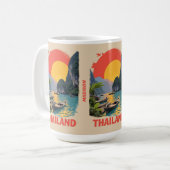 名前をカスタムするタイ コーヒーマグカップ (正面左)