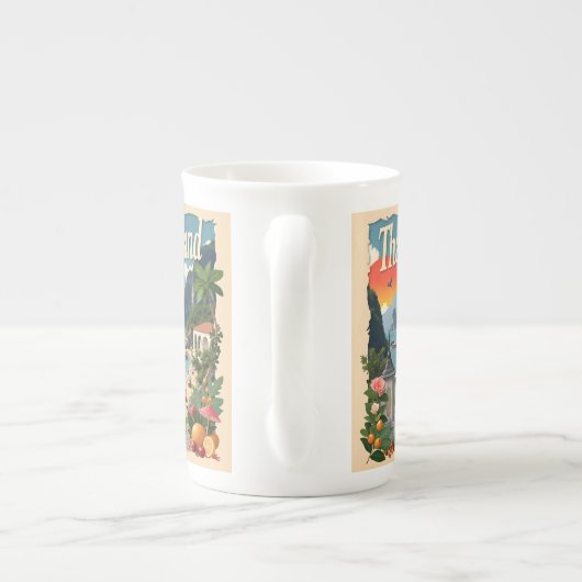 名前をカスタムするタイ ボーンチャイナマグカップ (裏面)