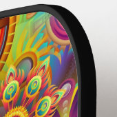 名前をカスタムするタグラインカラフルマンダラスユニークおもしろい ピックルボールラケット (左詳細)