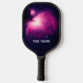 名前をカスタムするタグライン銀河系スターズおもしろい ピックルボールラケット (裏面)