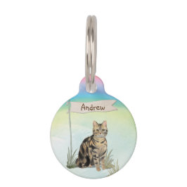 名前をカスタムするタビーキャットペットペット用名札 ペット ネームタグ