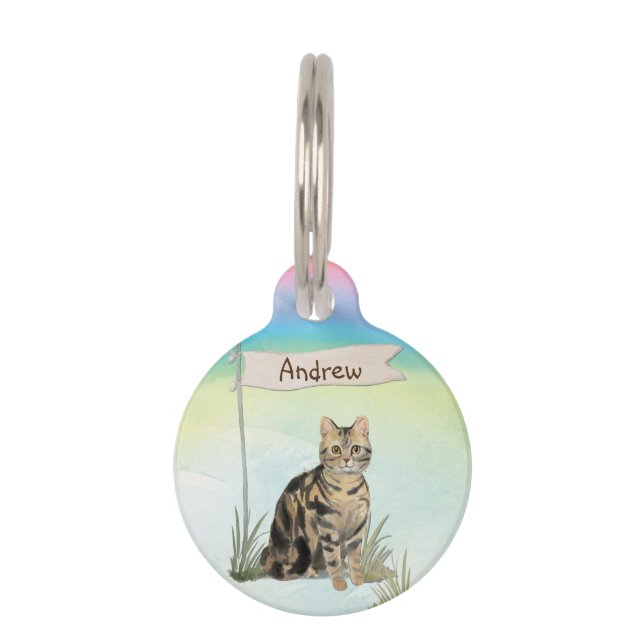 名前をカスタムするタビーキャットペットペット用名札 ペット　ネームタグ (正面)