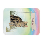 名前をカスタムするタビーキャットペット マグネット (横)