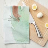 名前をカスタムするタンダシュンドペットドッグ キッチンタオル (四つ折り)