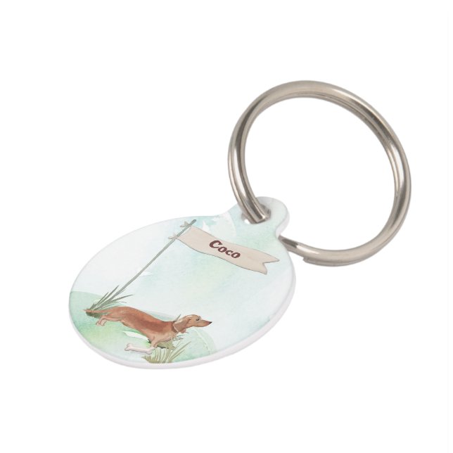 名前をカスタムするタンダシュンドペットドッグ ペット　ネームタグ (側面)